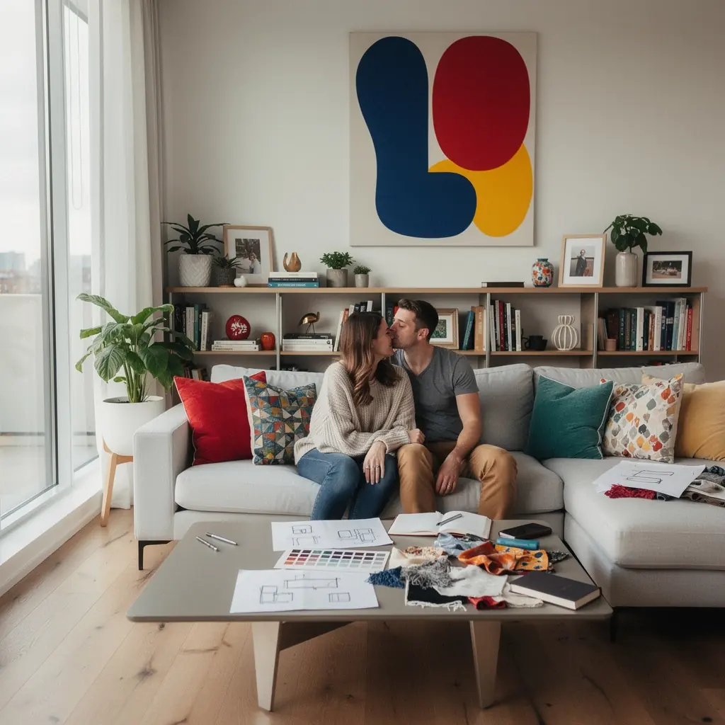 Biuro domowe z ergonomicznym biurkiem i inspirującymi elementami dekoracyjnymi.